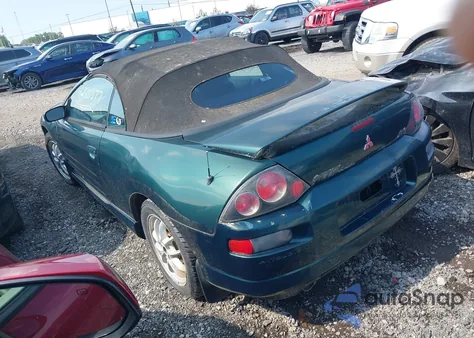 2001 Mitsubishi Eclipse Spyder Gt from USA, damaged, VIN 4A3AE85H11E203466